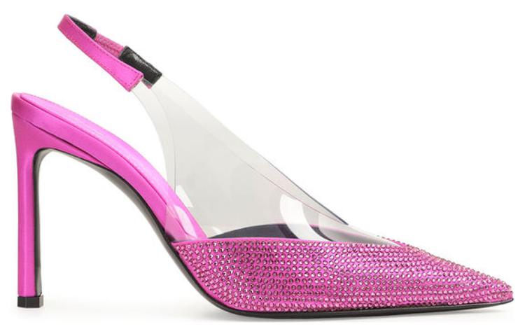 Order 塞尔吉奥·罗西 PVC 尖頭 時尚 細跟 高跟鞋 女款 紫紅色