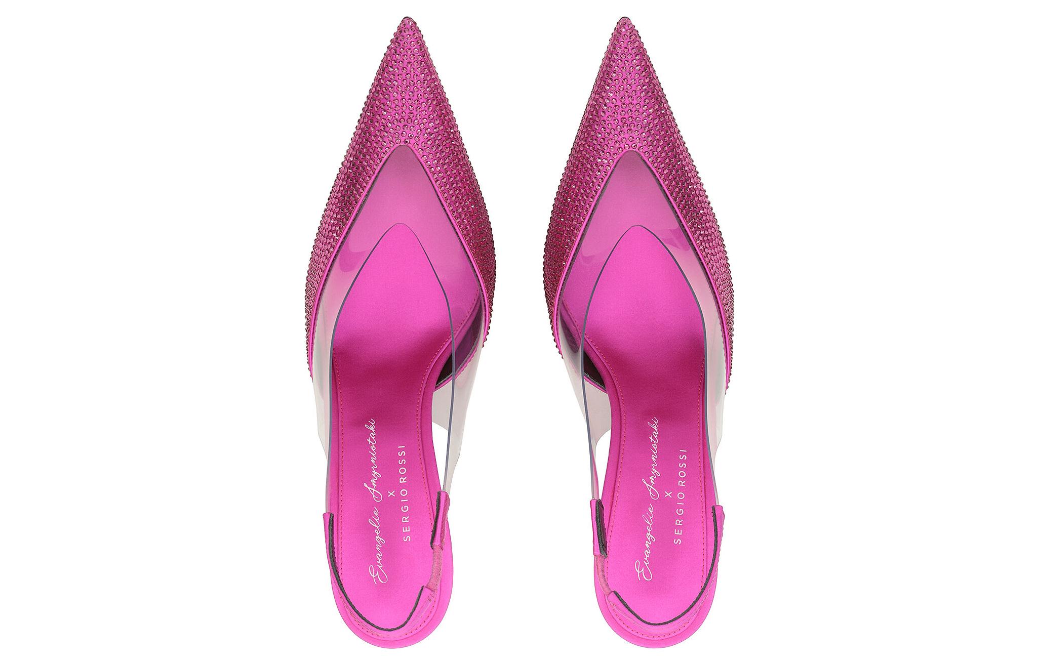 Lookbook 塞尔吉奥·罗西 PVC 尖頭 時尚 細跟 高跟鞋 女款 紫紅色