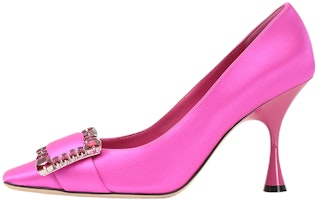 (Women) SERGIO ROSSI Satin High Heels 'Crystal Buckle Purple-Red' A92861MTEZ021205701 (Women) SERGIO ROSSI Satin High Heels 'Crystal Buckle Purple-Red' A92861MTEZ021205701