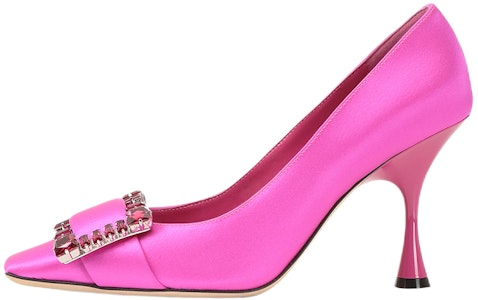 SERGIO ROSSI 水晶搭扣緞面高跟鞋 女款 紫紅色 Buy SERGIO ROSSI 水晶搭扣緞面高跟鞋 女款 紫紅色