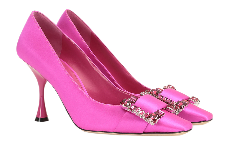 Order (W) 塞尔吉奥·罗西 缎面高跟鞋 蓝紫色水晶扣 A92861MTEZ021205701