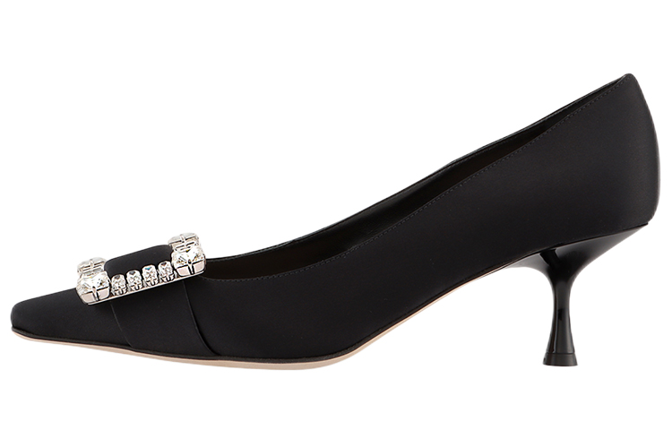 Buy (W) SERGIO ROSSI Satin Tumit Tinggi Runcing 'Hitam' A92860MTEZ021201000