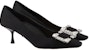 (W) SERGIO ROSSI Satin Tumit Tinggi Runcing 'Hitam' A92860MTEZ021201000