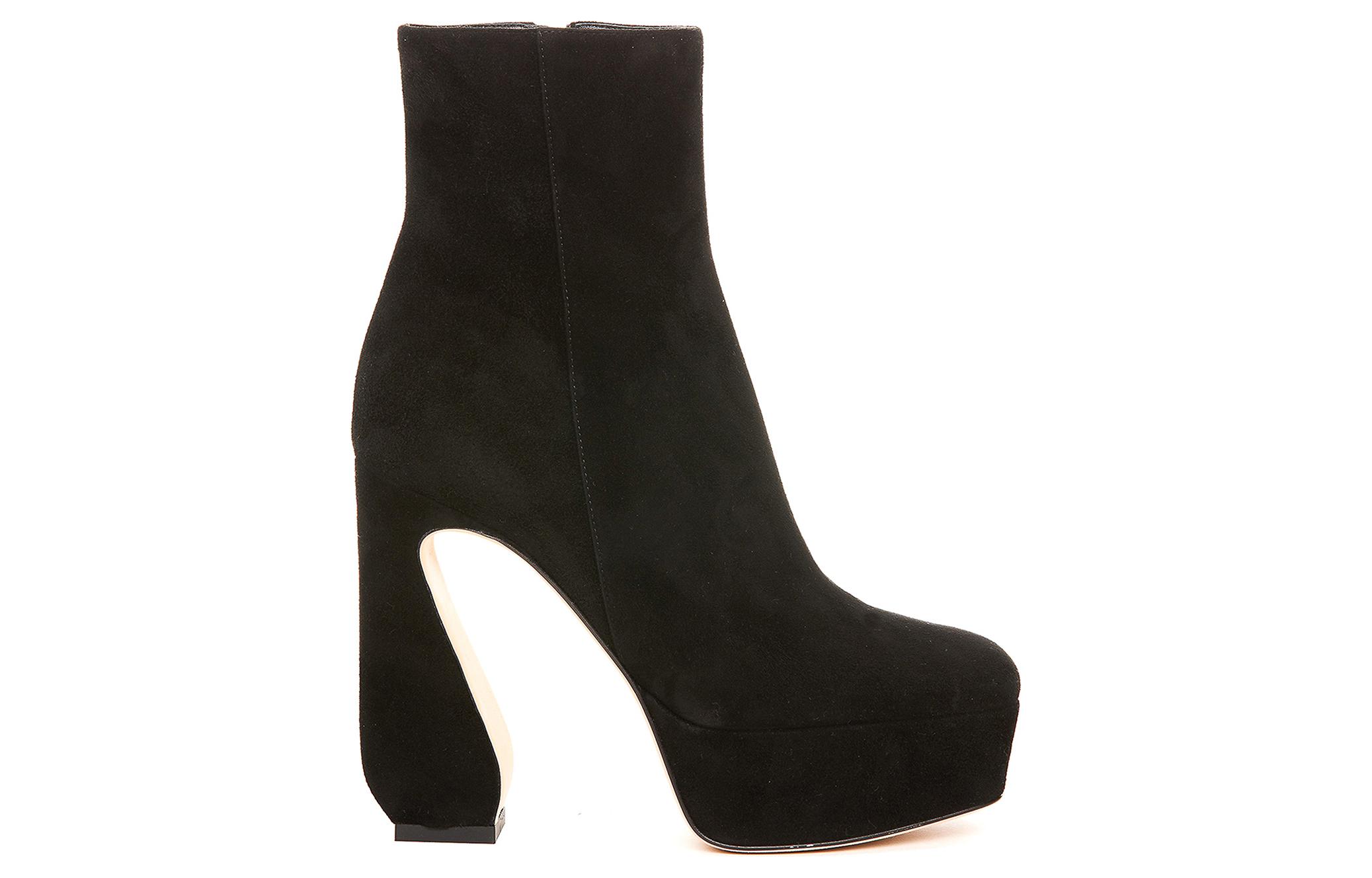 (W) SERGIO ROSSI Sculpted Heel Platform Ankle Boots 'Black' 圖 2