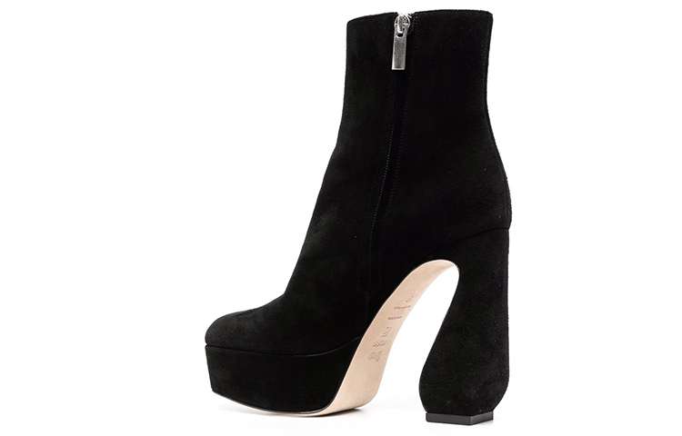 (W) SERGIO ROSSI Sculpted Heel Platform Ankle Boots 'Black' 圖 4