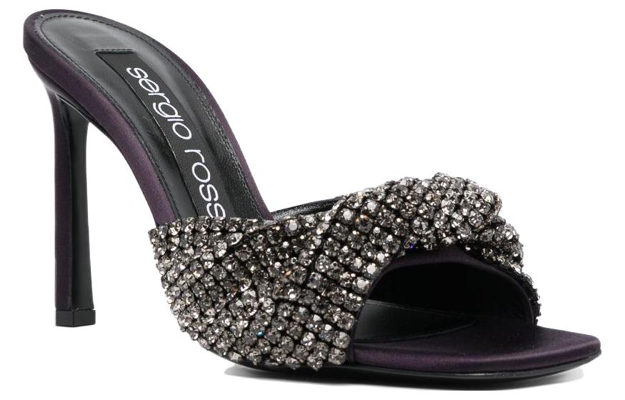 Order SERGIO ROSSI 皮革舒適休閒一字拖鞋 女款 曜石黑色