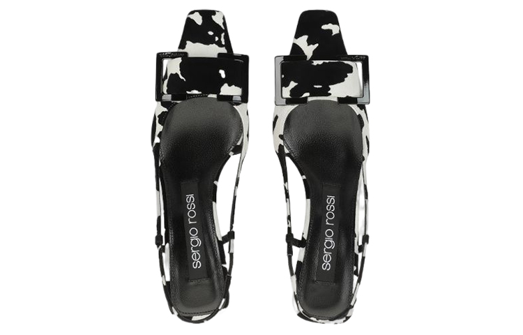 (W) SERGIO ROSSI Square Toe High Heels 'Black and White' 圖 3