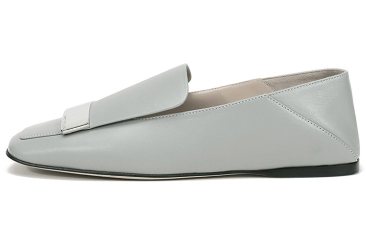 Buy (W) SERGIO ROSSI Sepatu Datar Kulit Square Toe 'Abu-Abu' A77990MNAN071541170