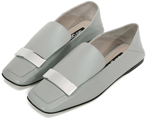 (Women) SERGIO ROSSI Square Toe Leather Flats 'Grey' A77990MNAN071541170 Lookbook (Women) SERGIO ROSSI Square Toe Leather Flats 'Grey' A77990MNAN071541170
