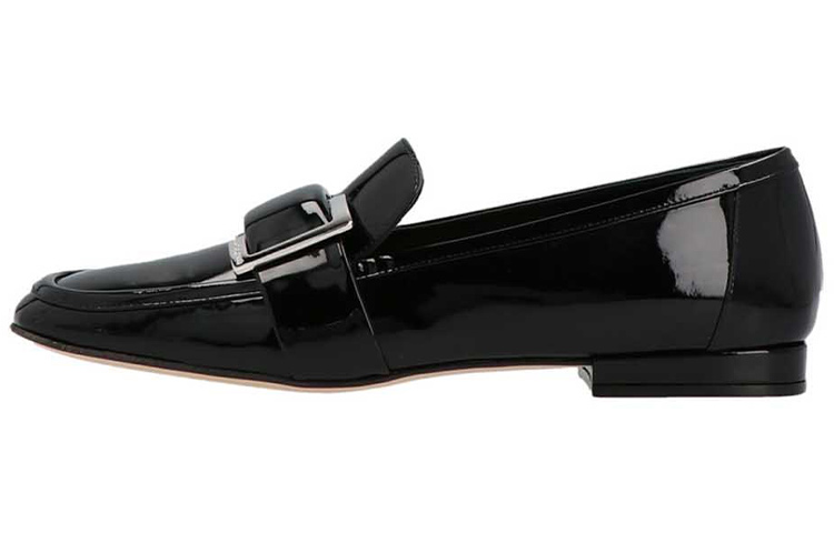 Buy (W) SERGIO ROSSI Kasut Loafers Kulit Hujung Segi Empat 'Hitam' A96150MVIV011000