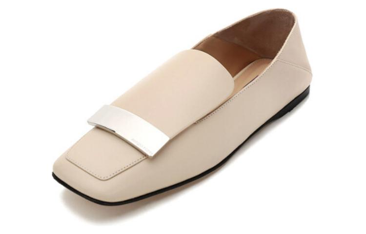 Lookbook (W) SERGIO ROSSI Sepatu Loafers Kulit Ujung Kotak 'Beige' A77990MNAN079180170