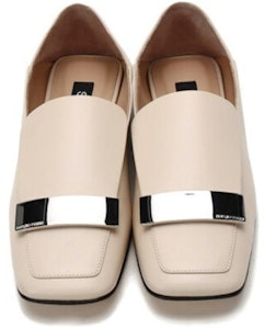 SERGIO ROSSI 女款米色方頭皮革樂福鞋 Purchase SERGIO ROSSI 女款米色方頭皮革樂福鞋