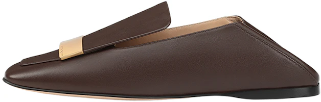(Women) SERGIO ROSSI Square Toe Nappa Leather Flat 'Dark Brown' A77990MNAN071702204 (Women) SERGIO ROSSI Square Toe Nappa Leather Flat 'Dark Brown' A77990MNAN071702204