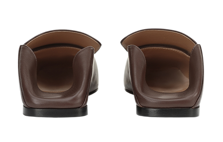 (W) SERGIO ROSSI Square Toe Nappa Leather Flat 'Dark Brown' 圖 4