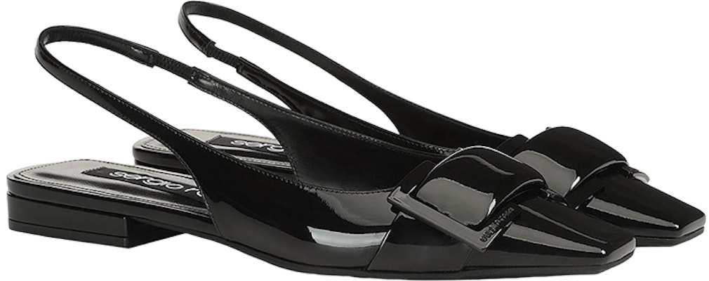 (Women) SERGIO ROSSI Square Toe Patent Flats 'Black' A95590MVIV014101000 Order (Women) SERGIO ROSSI Square Toe Patent Flats 'Black' A95590MVIV014101000