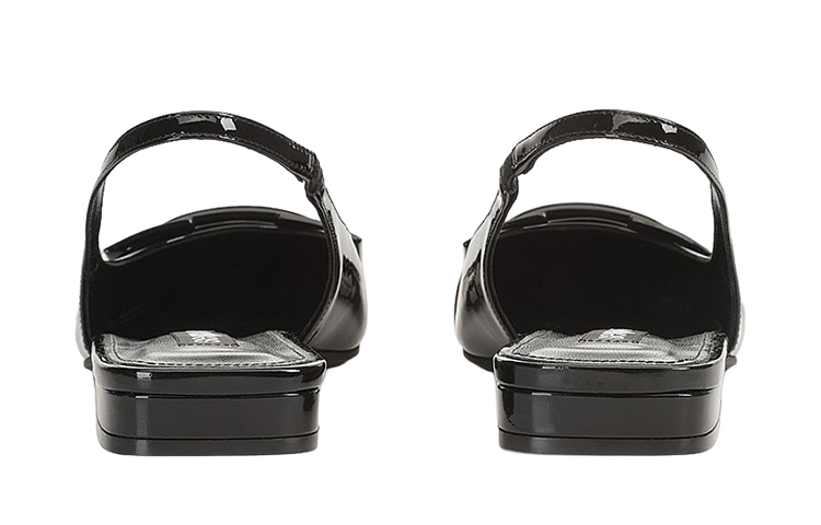 Shop (Women) SERGIO ROSSI Square Toe Patent Flats 'Black' A95590MVIV014101000