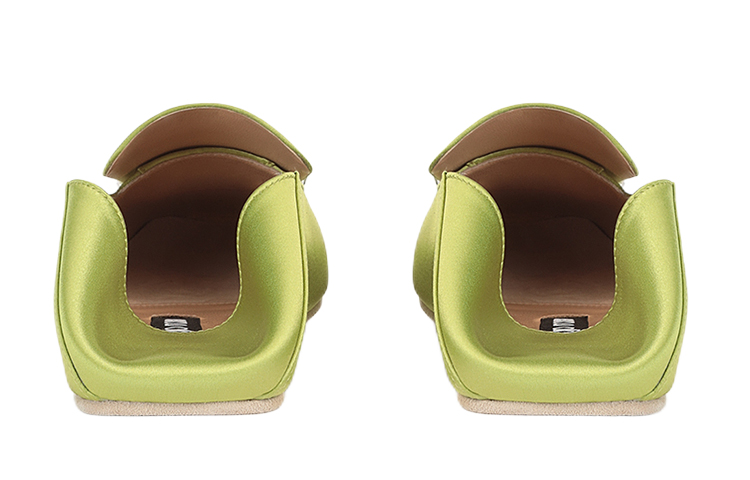 (W) SERGIO ROSSI Square Toe Satin Flats 'Green' 圖 4