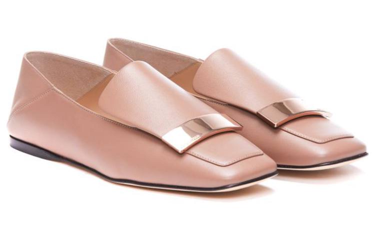 Lookbook SERGIO ROSSI 牛皮 方頭套腳 平底鞋 女款 粉色