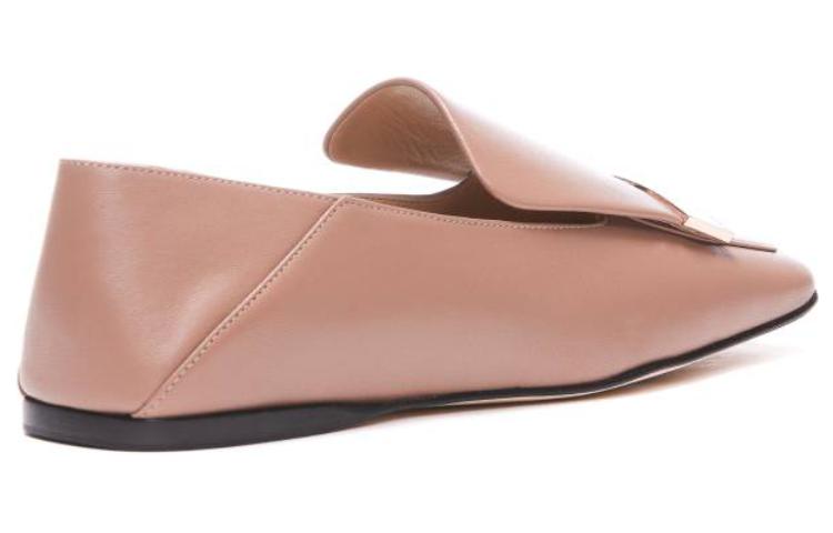 Shop SERGIO ROSSI 牛皮 方頭套腳 平底鞋 女款 粉色