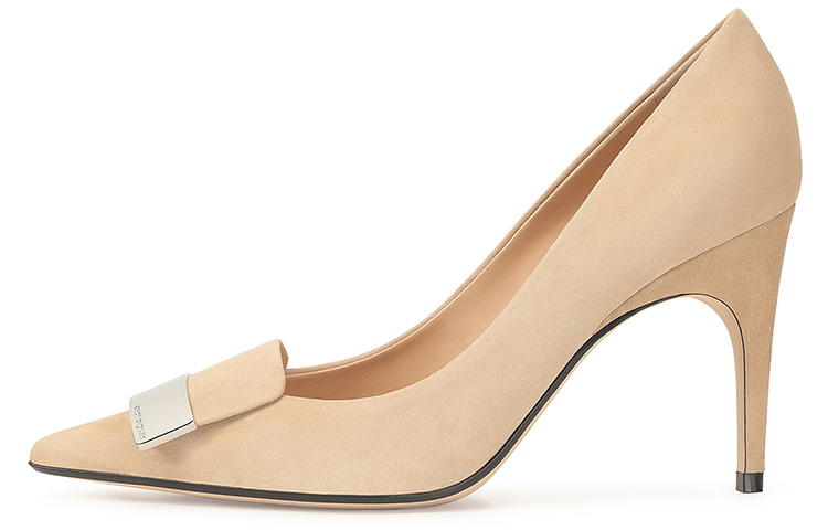 (W) SERGIO ROSSI SR1 'Beige Leather High-Heels'