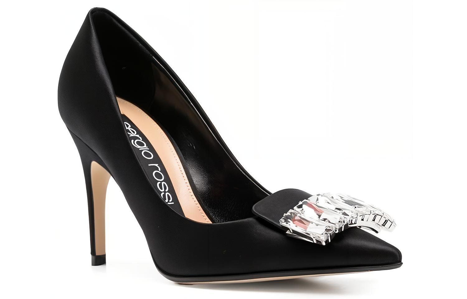 Order (W) SERGIO ROSSI Sr1 'Sepatu Hak Runcing Kulit Hitam' A81782MFN1741498110