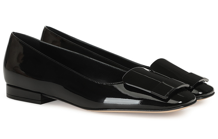 Order SERGIO ROSSI SR1 漆皮平底鞋 女款 黑色