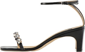 (Women) SERGIO ROSSI SR1 'Black Square Toe Leather Sandals' A81090MFN3411101498 (Women) SERGIO ROSSI SR1 'Black Square Toe Leather Sandals' A81090MFN3411101498