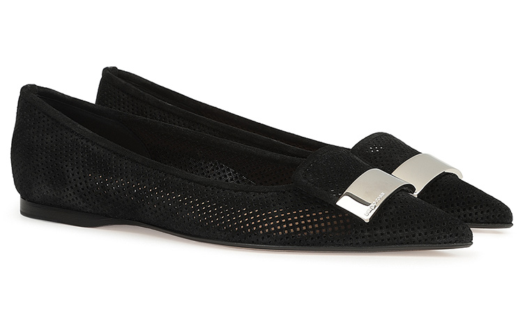 (W) SERGIO ROSSI SR1 'Black Velvet Leather Flats' 圖 2