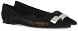 Order (W) (女性用) SERGIO ROSSI SR1『ブラックベルベットレザーフラット』A78960MFI4711701000 A78960MFI4711701000