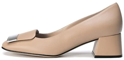 (Women) SERGIO ROSSI Sr1 Leather Buckle Square Toe Block Heels 4.5cm Women’s Dark Beige. A86431MNAN071102875 (Women) SERGIO ROSSI Sr1 Leather Buckle Square Toe Block Heels 4.5cm Women’s Dark Beige. A86431MNAN071102875