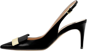 (Women) SERGIO ROSSI Sr1 Leather Pointed-Toe Slingback Heeled Sandals Women Black A80290MAGN05110.1000 (Women) SERGIO ROSSI Sr1 Leather Pointed-Toe Slingback Heeled Sandals Women Black A80290MAGN05110.1000