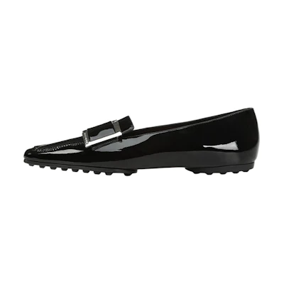 (W) SERGIO ROSSI SR20 'Black Patent Leather Flats'