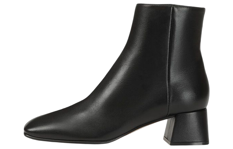 (Women) SERGIO ROSSI sr Alicia 'Black Leather Ankle Boots' A91220MNAN073101000
