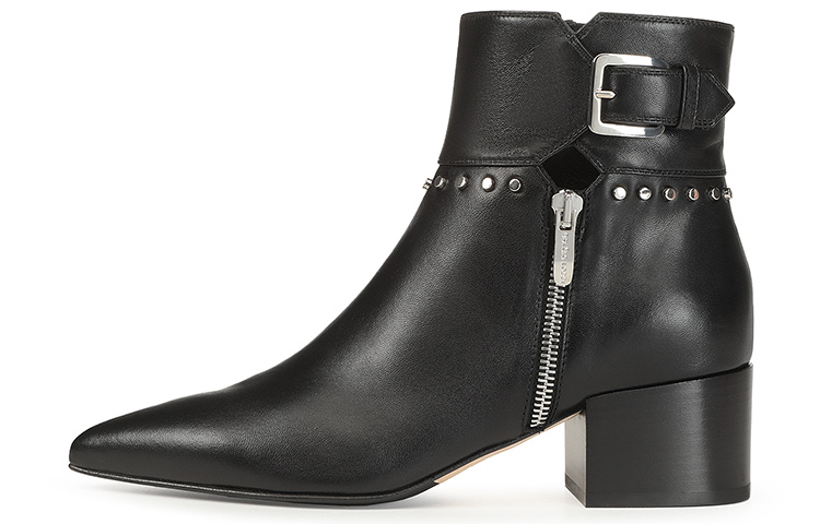 (W) SERGIO ROSSI SR Alyssa 'Black Leather Ankle Boot'