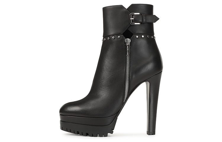 (W) SERGIO ROSSI SR Alyssa 'Black Leather Booties'