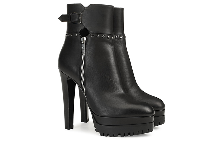 (W) SERGIO ROSSI SR Alyssa 'Black Leather Booties' 圖 2
