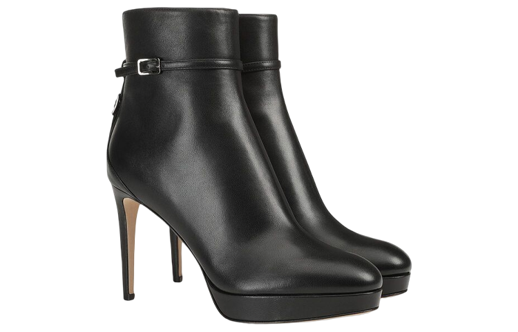 Order (W) SERGIO ROSSI SR Chris 'Boot Kulit Platform Hitam Ankle' A95730MNAN071311000