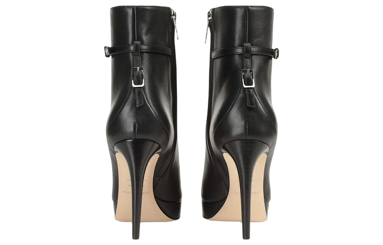 Shop (W) SERGIO ROSSI SR Chris 'Boot Kulit Platform Hitam Ankle' A95730MNAN071311000