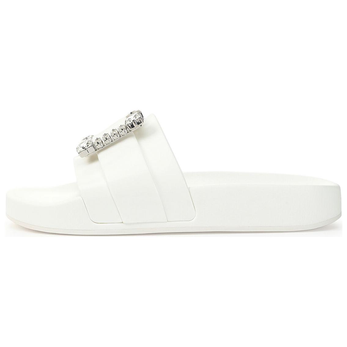 (Women) Sergio Rossi SR Jelly White Open-Toe Slide Sandals Women B01030MFL172400.9000