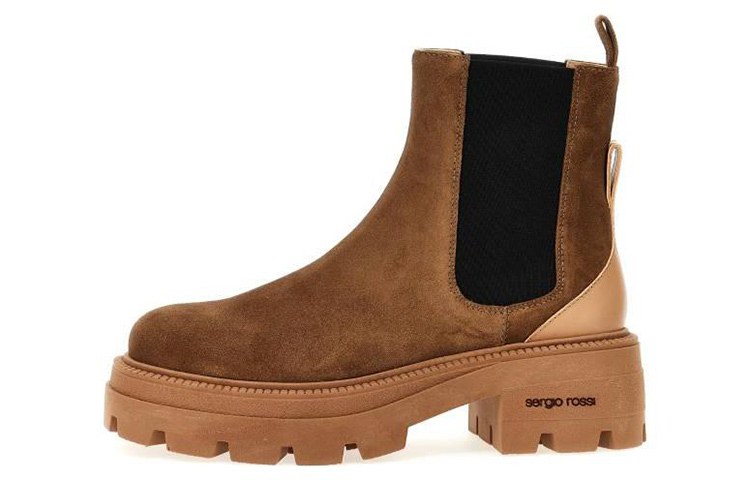 Buy (W) （女性用）SERGIO ROSSI Sr ミラ「ブラウンスエードチェルシーブーツ」 B04840MFI6414702461