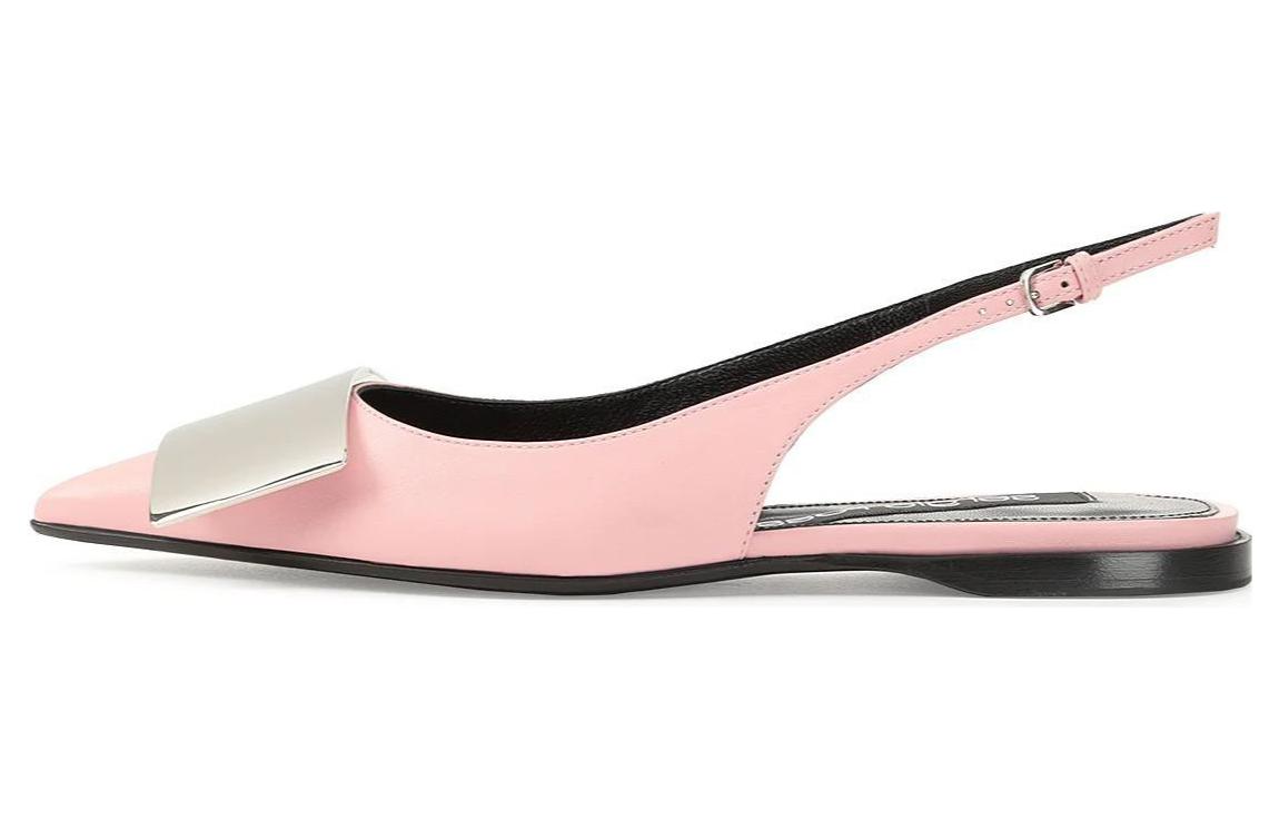 Buy SERGIO ROSSI Sr Miroir 皮革 釦扣平底尖頭 休閒單鞋 女款 粉色