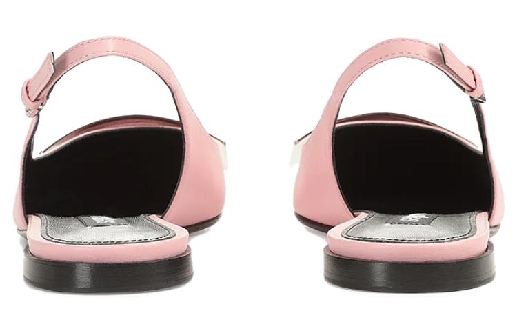 Shop SERGIO ROSSI Sr Miroir 皮革 釦扣平底尖頭 休閒單鞋 女款 粉色