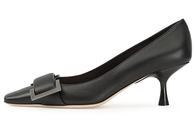 (W) SERGIO ROSSI SR Twenty 'Black Leather High Heel'