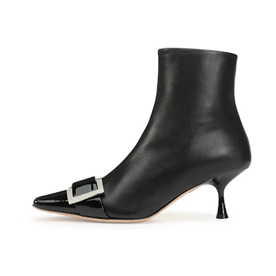 (W) SERGIO ROSSI SR Twenty Boot 'Black Leather'