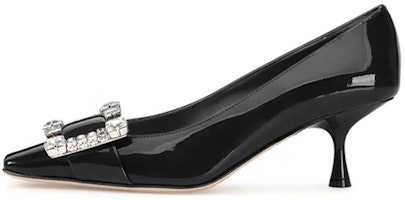 (Women) SERGIO ROSSI SR Twenty High Heels 'Black Patent Gem Buckle' A92860MVIV011201000 (Women) SERGIO ROSSI SR Twenty High Heels 'Black Patent Gem Buckle' A92860MVIV011201000