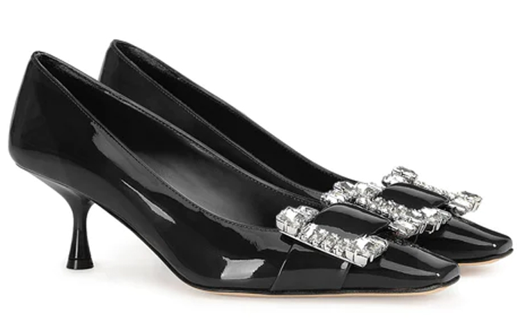 Order (W) SERGIO ROSSI SR 二十高跟鞋 '黑色漆皮宝石扣' A92860MVIV011201000