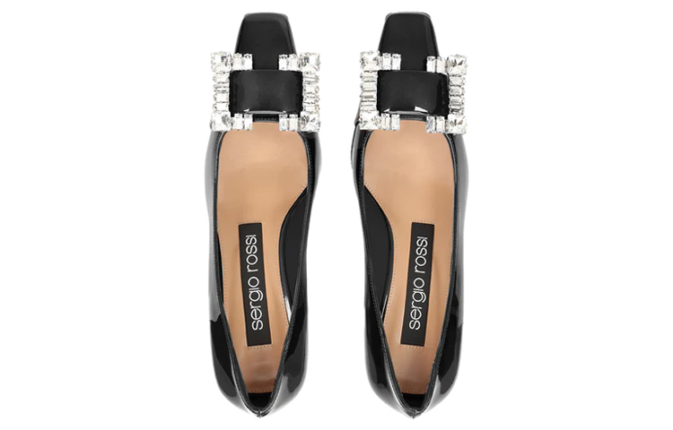 Lookbook (W) SERGIO ROSSI SR 二十高跟鞋 '黑色漆皮宝石扣' A92860MVIV011201000