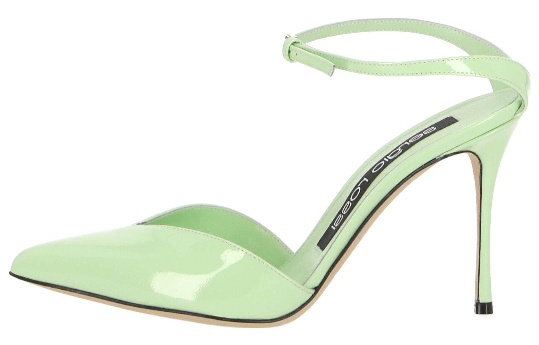 (Women) SERGIO ROSSI Stiletto 'Green Buckle Point-Toe' A91120MVIV03676