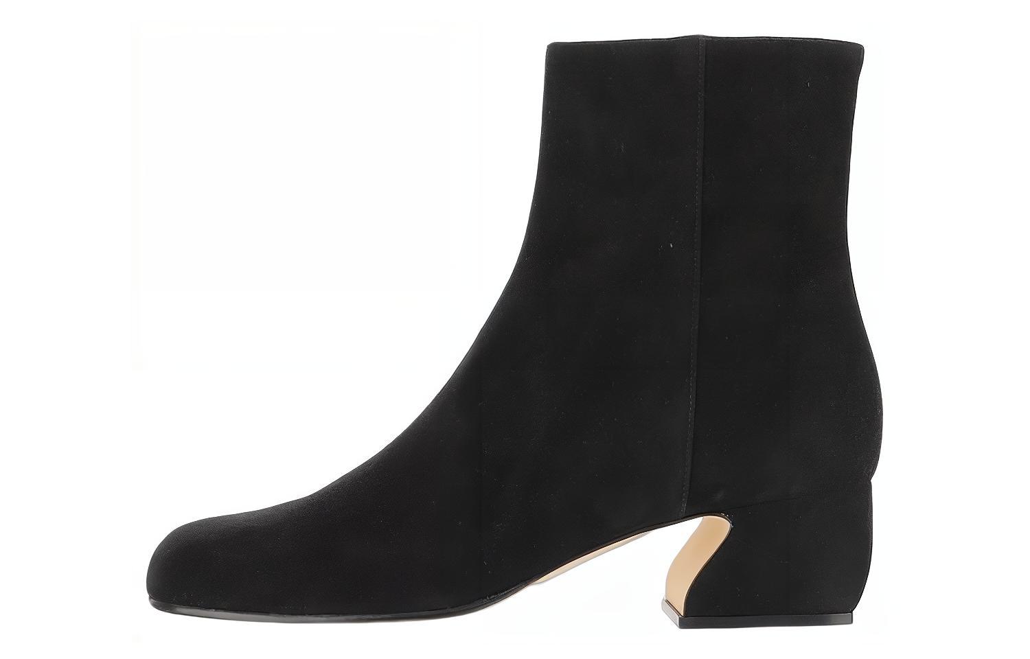 (W) SERGIO ROSSI Suede Ankle Boots 'Black'