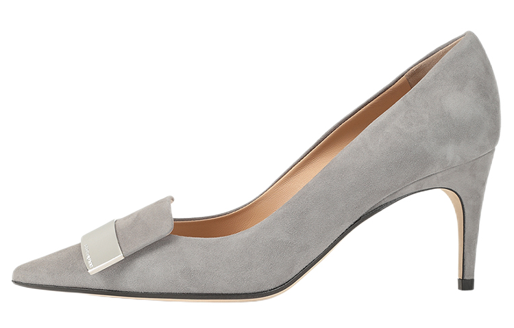 Buy (W) SERGIO ROSSI Tacones Altos de Gamuza Punta Fina 'Gris' A78950MCAZ011101227